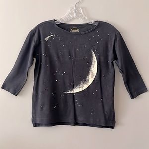 CREW CUTS by J. CREW, Comfy & Sweet Moon Walk, 3/4 Sleeve Top, SZ 12 - Like New